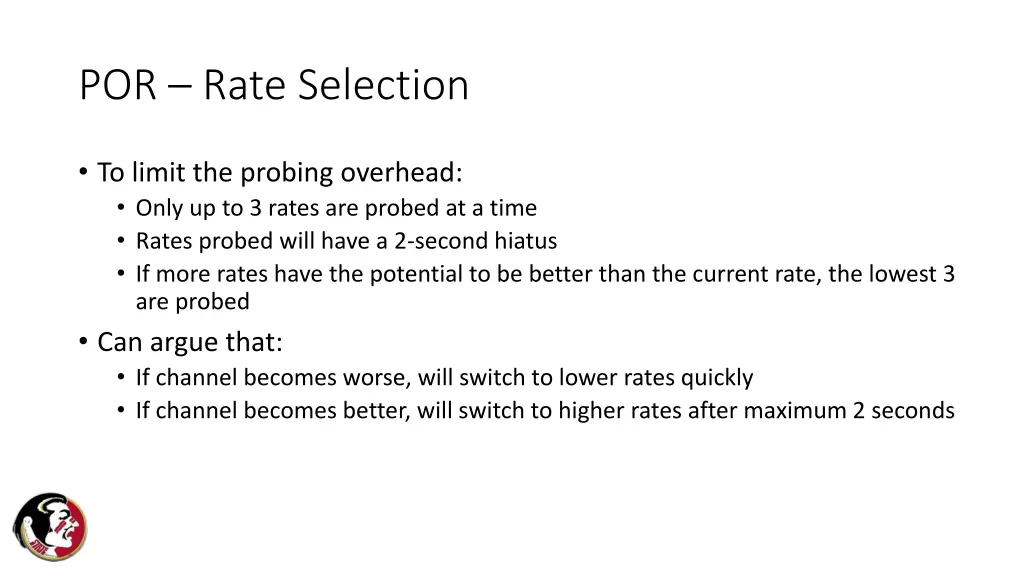 por rate selection 2
