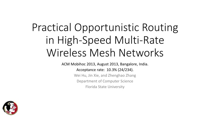 practical opportunistic routing in high speed