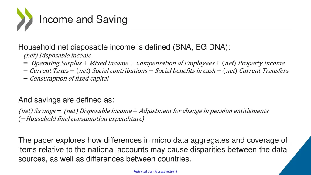 income and saving