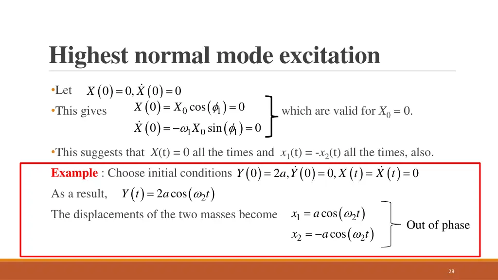 highest normal mode excitation