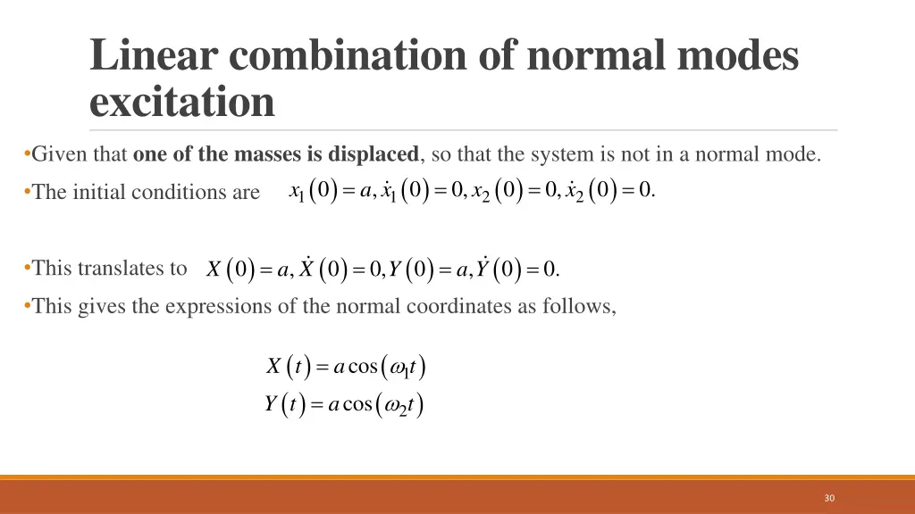 linear combination of normal modes excitation