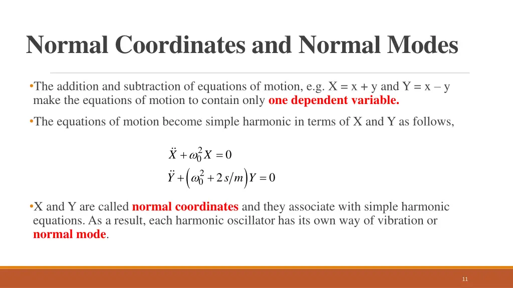 normal coordinates and normal modes