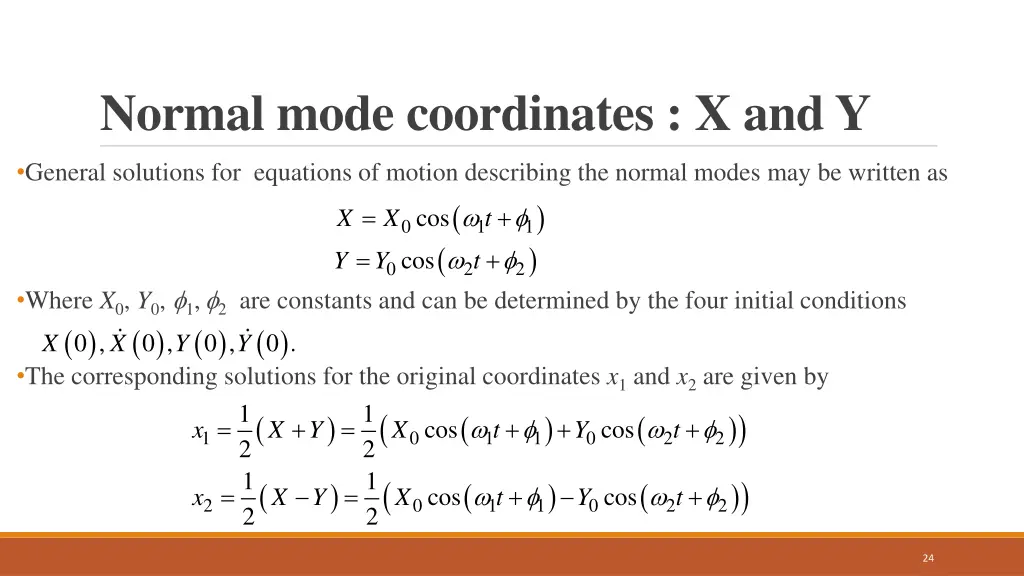 normal mode coordinates x and y