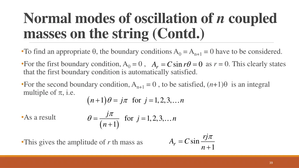 normal modes of oscillation of n coupled masses 2