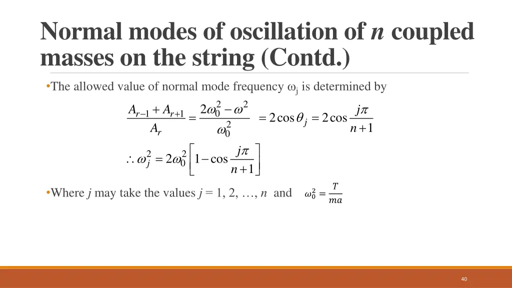 normal modes of oscillation of n coupled masses 3