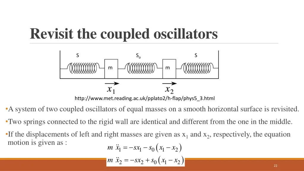 revisit the coupled oscillators