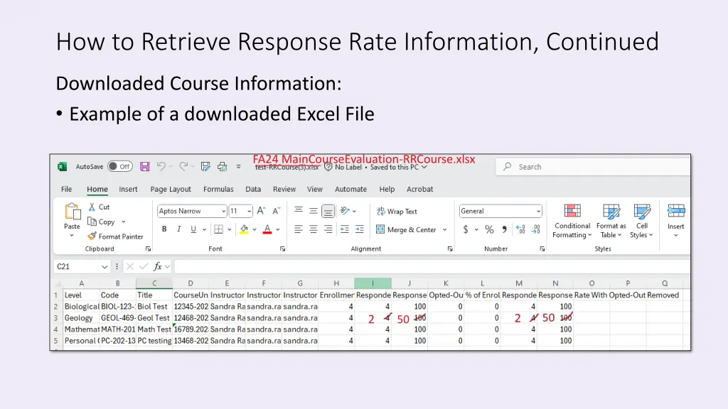 how to retrieve response rate information 2