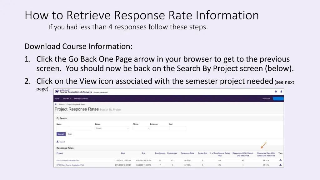 how to retrieve response rate information