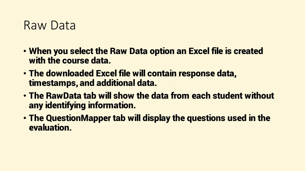 raw data