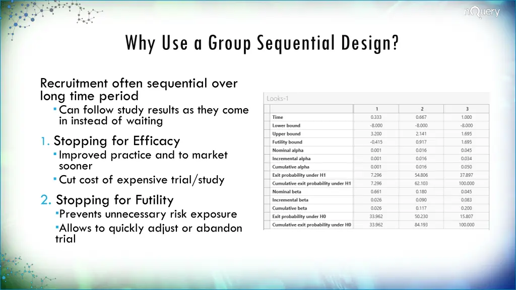 why use a group sequential design