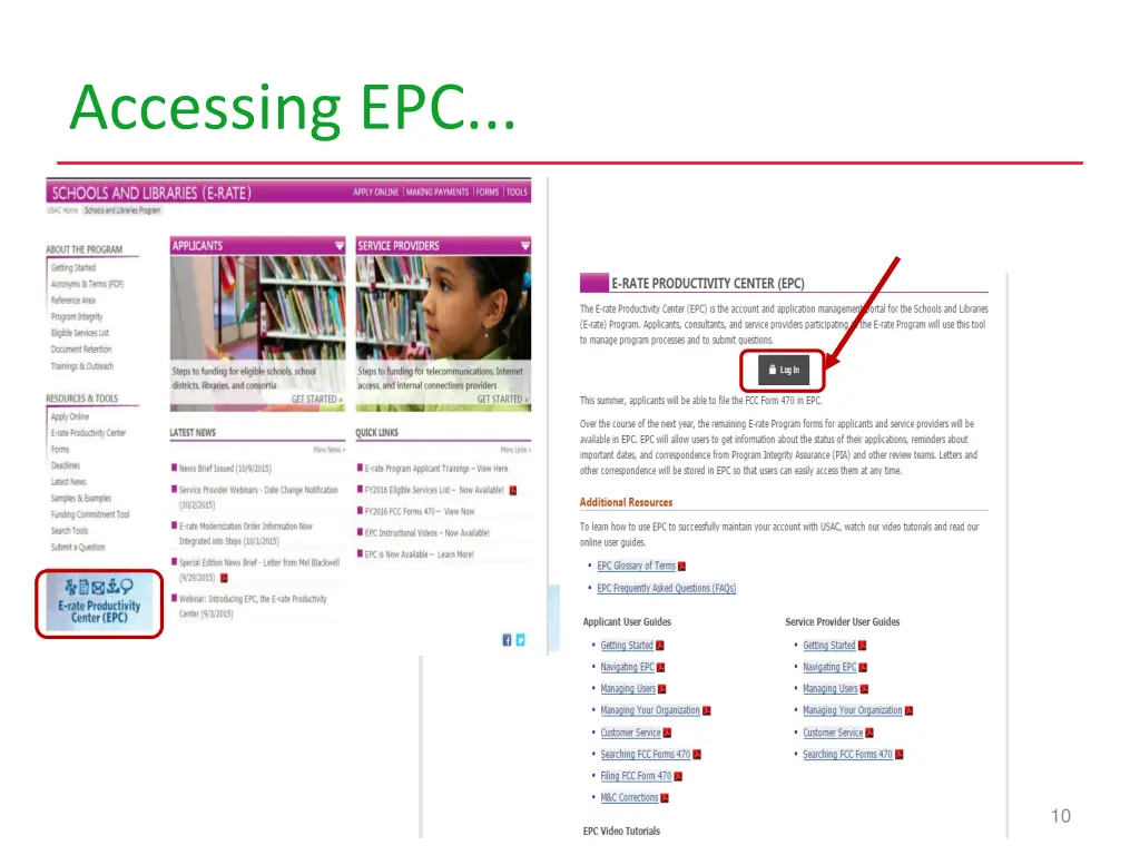 accessing epc