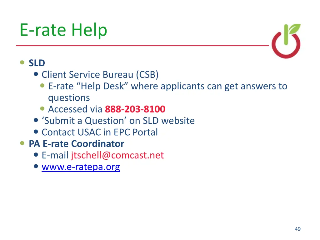 e rate help