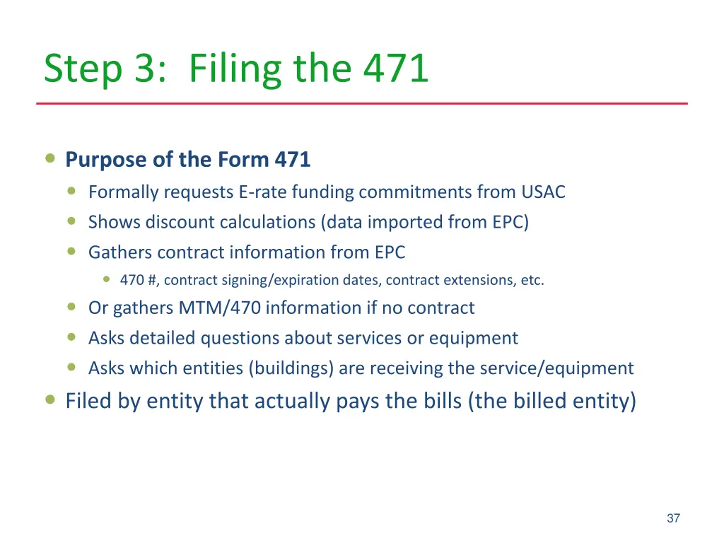 step 3 filing the 471