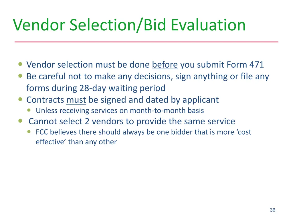 vendor selection bid evaluation