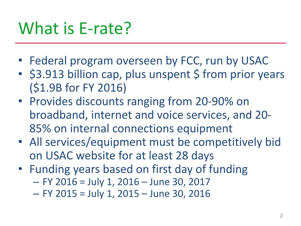 what is e rate