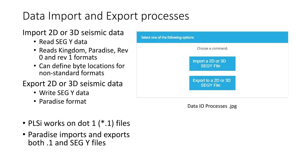 data import and export processes