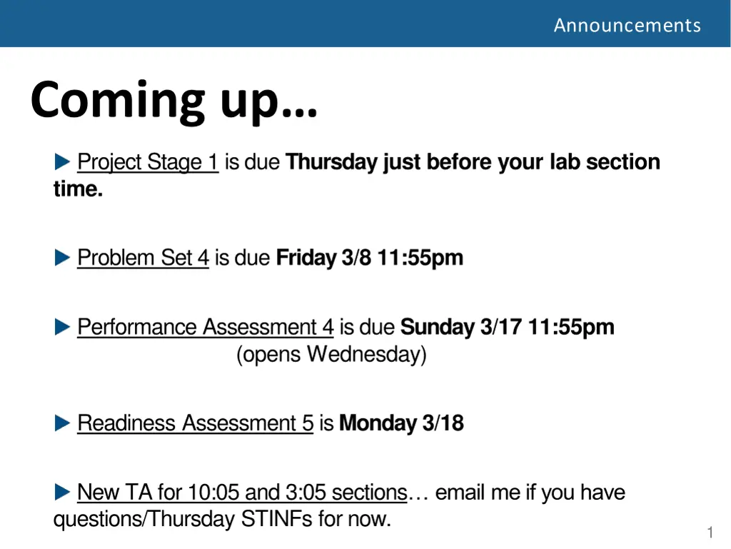 announcements