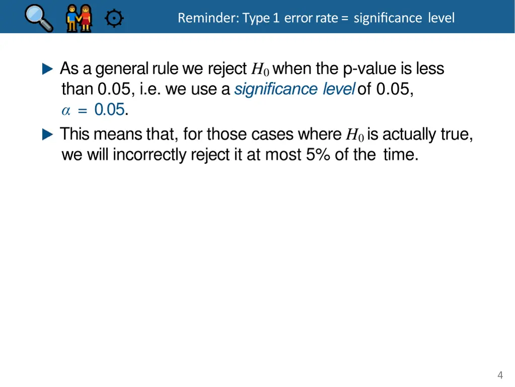 reminder type 1 error rate significance level 4
