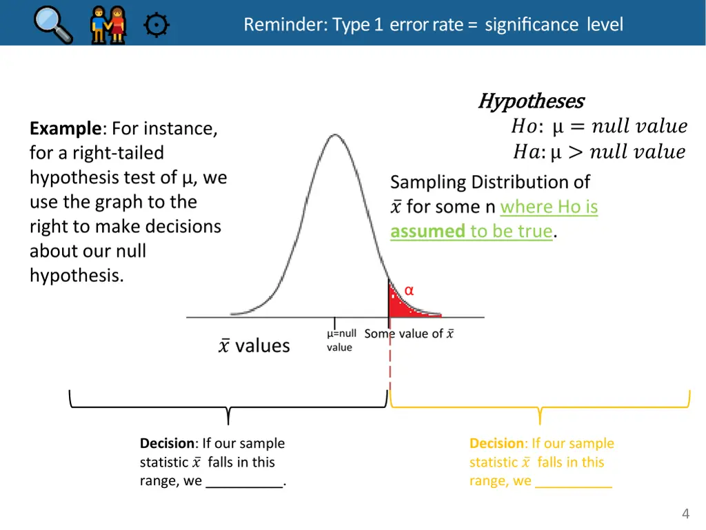 reminder type 1 error rate significance level