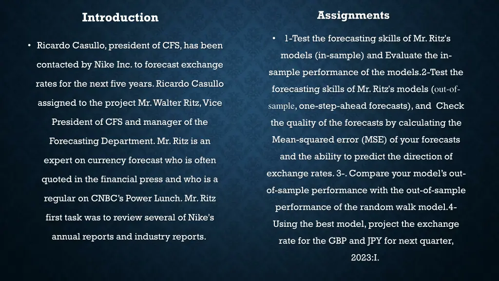 assignments