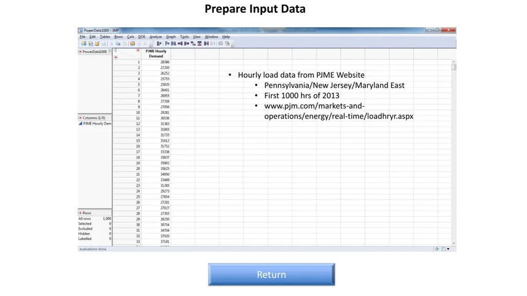 prepare input data