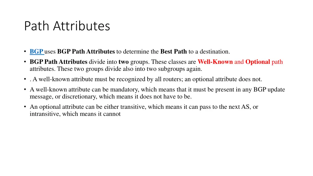 path attributes