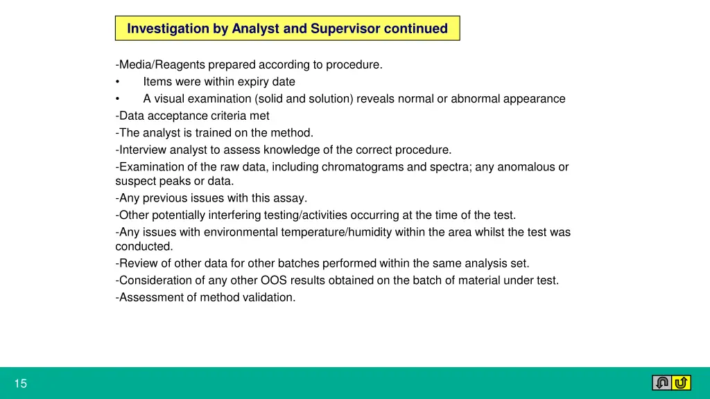 investigation by analyst and supervisor continued 1