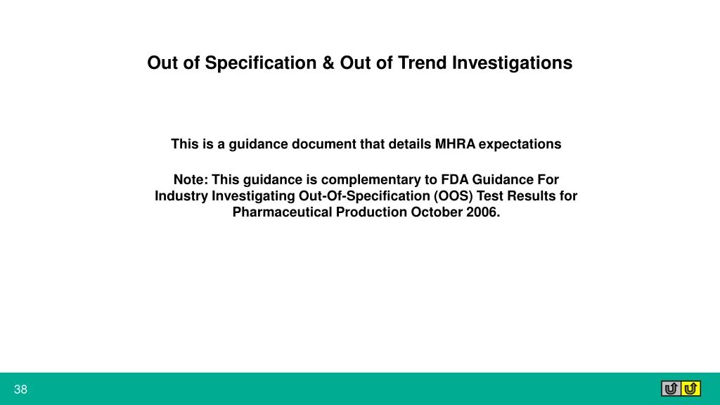 out of specification out of trend investigations 1