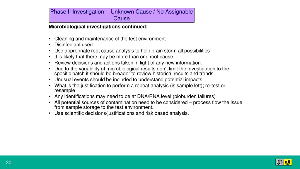 phase ii investigation unknown cause 8