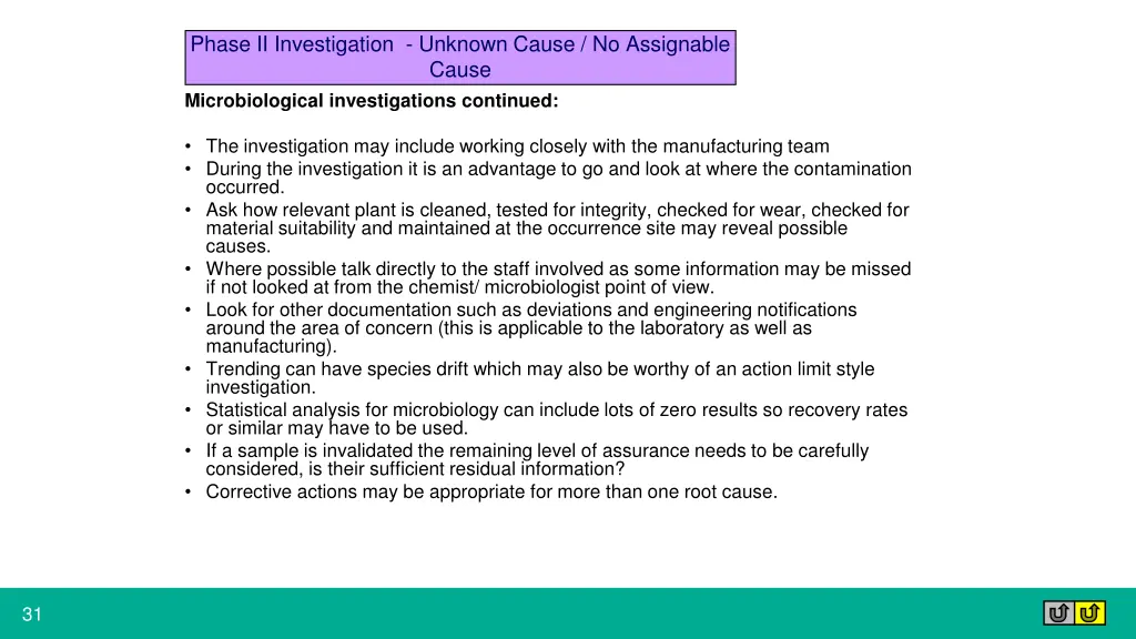 phase ii investigation unknown cause 9