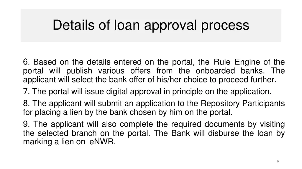 details of loan approval process 1