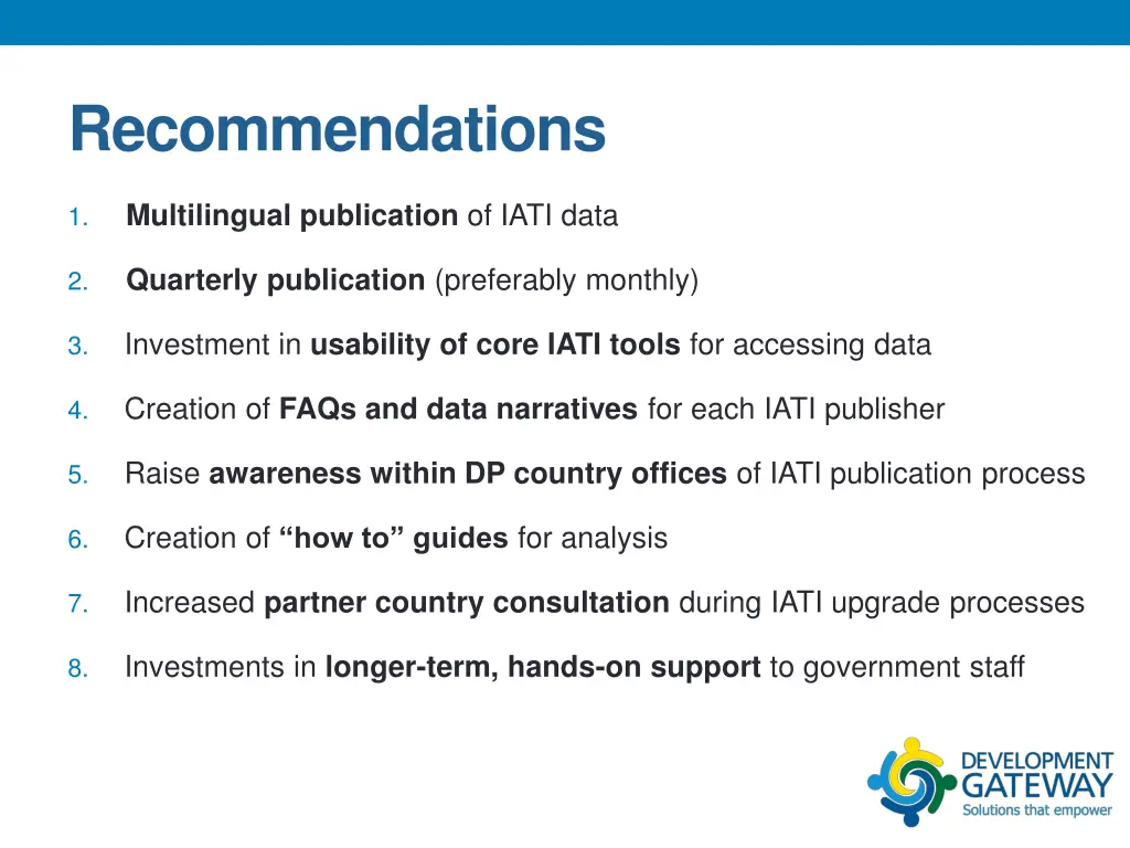 recommendations