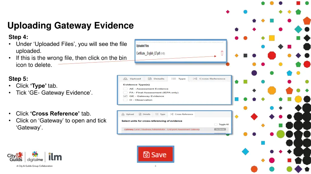 uploading gateway evidence step 4 under uploaded