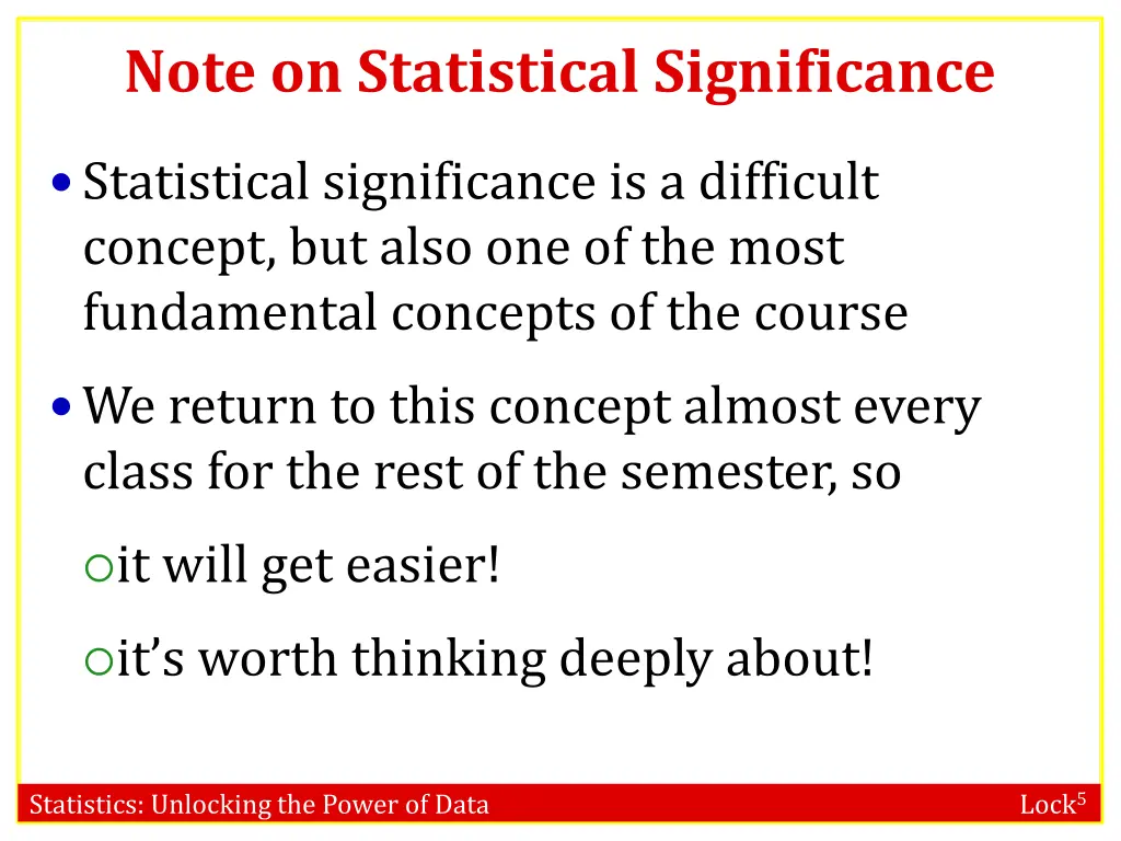 note on statistical significance