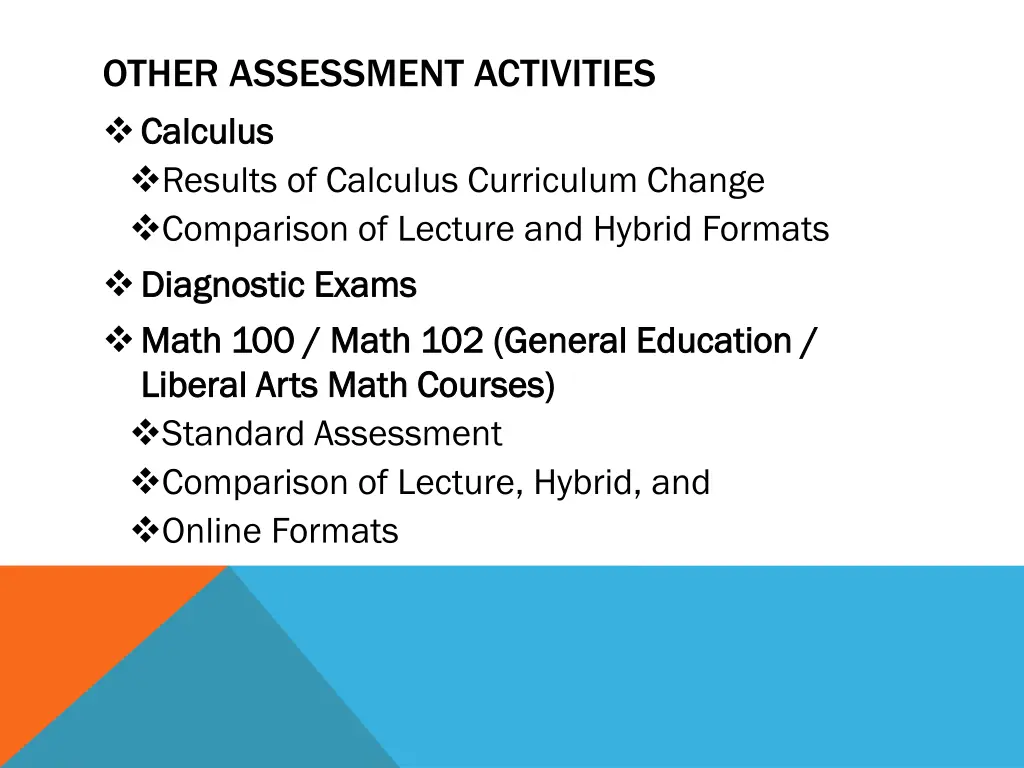 other assessment activities calculus calculus