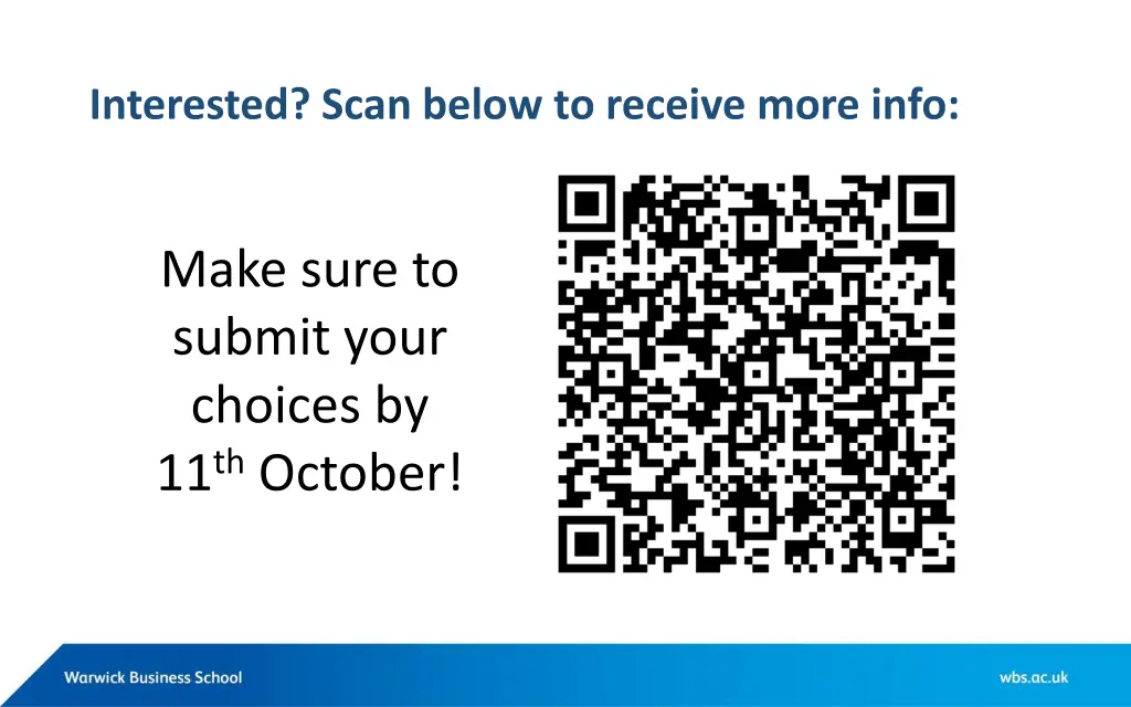 interested scan below to receive more info