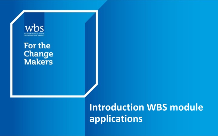 introduction wbs module applications