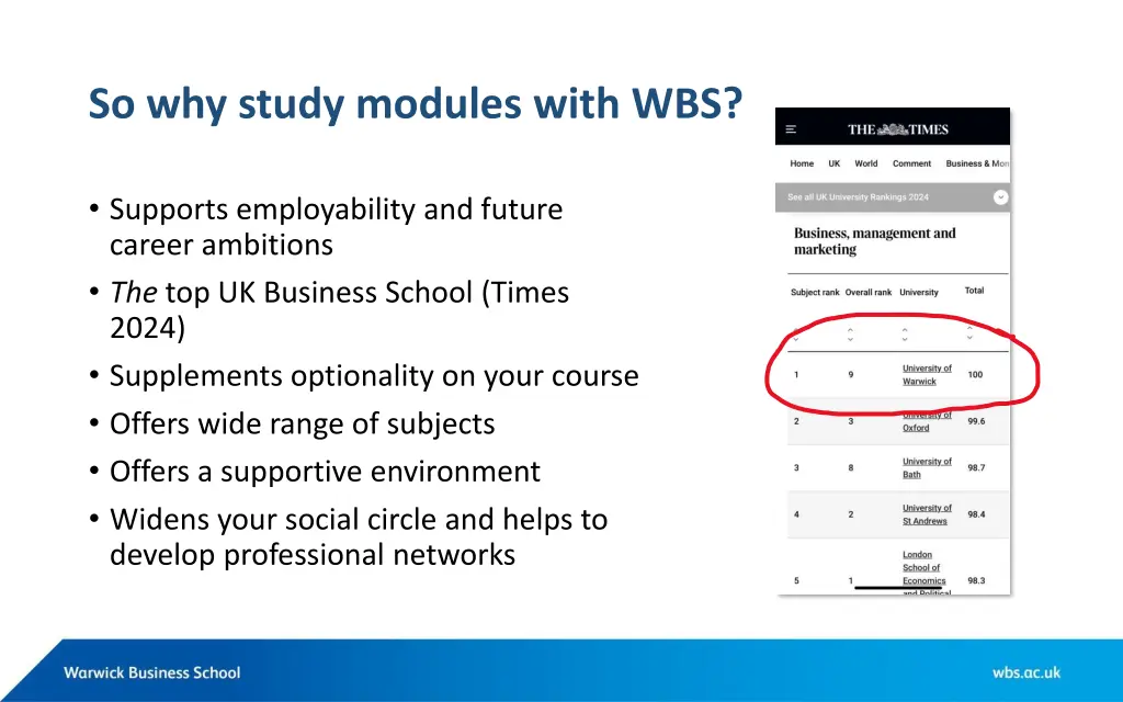 so why study modules with wbs