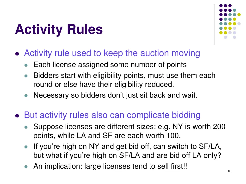 activity rules