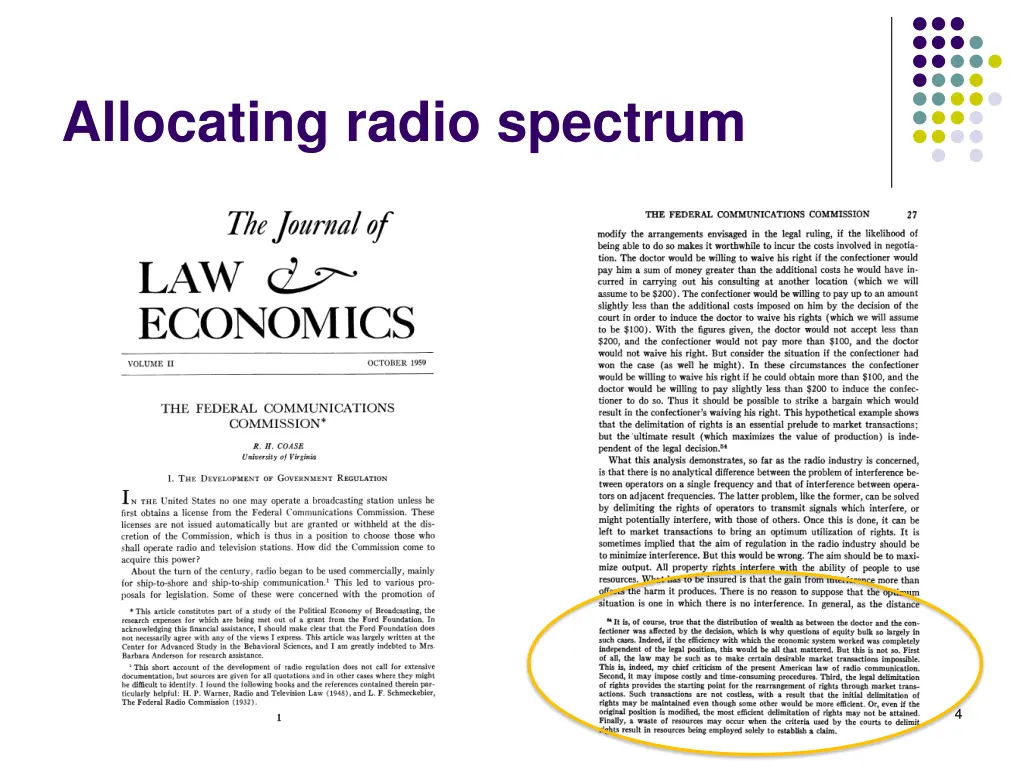 allocating radio spectrum