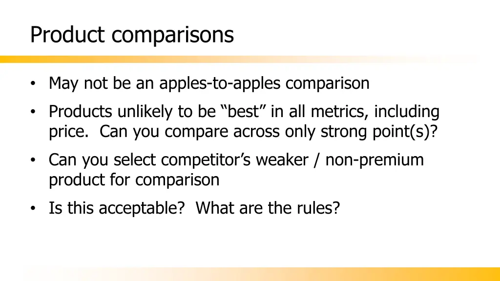 product comparisons