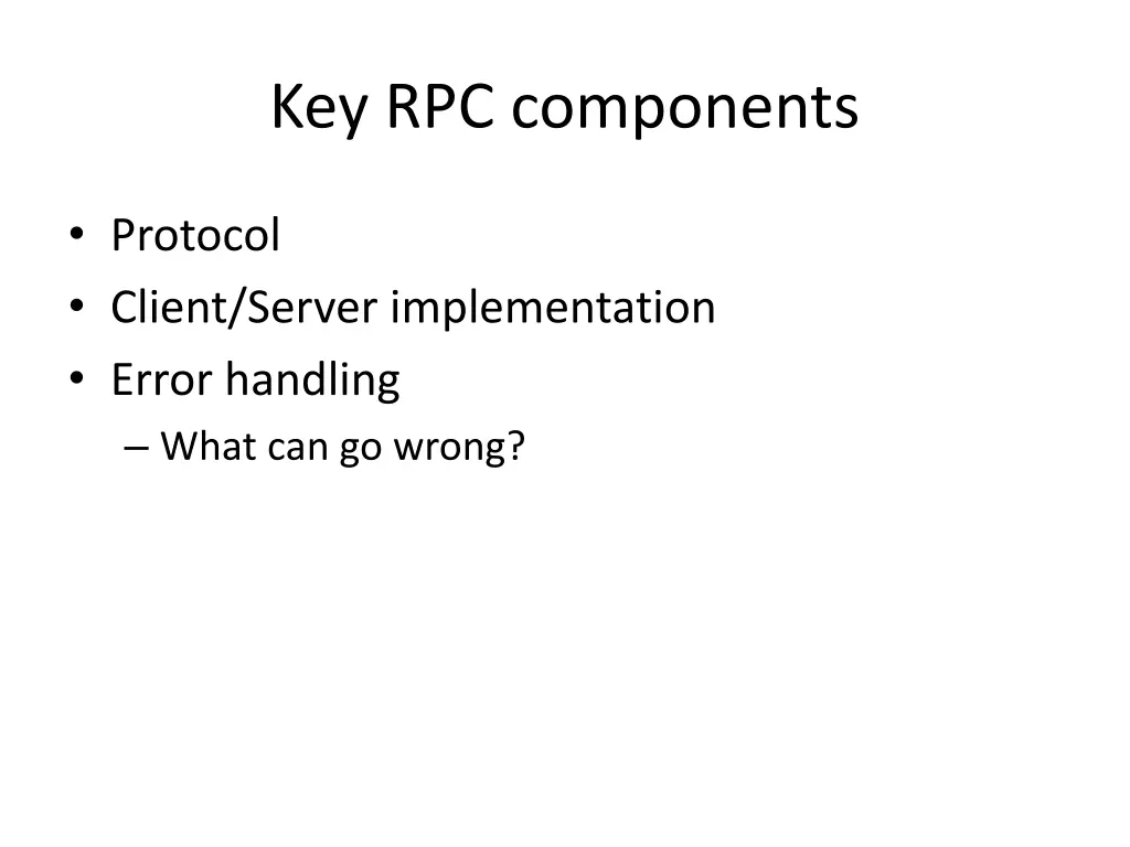 key rpc components