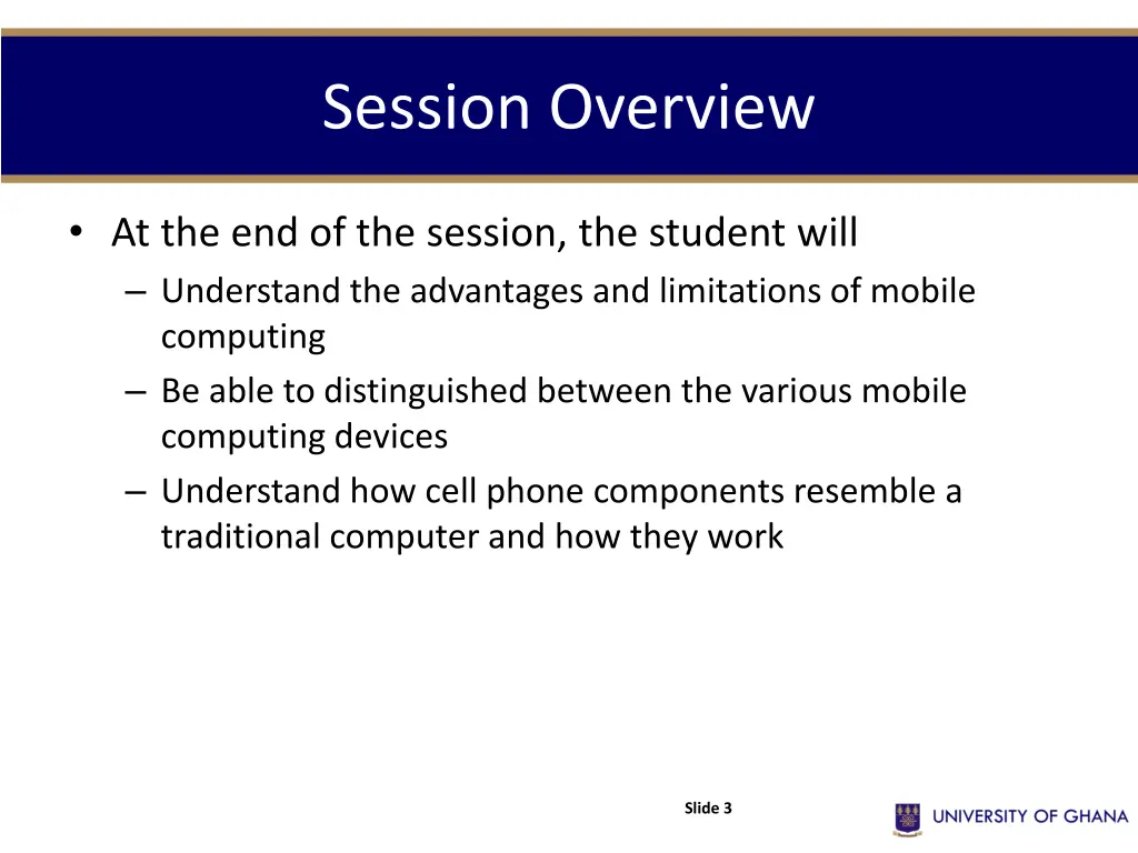 session overview 1