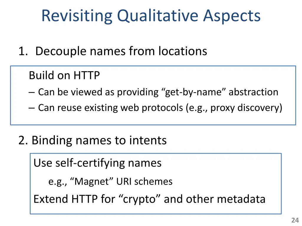 revisiting qualitative aspects