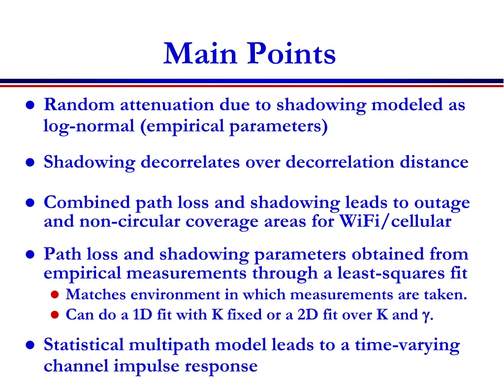 main points
