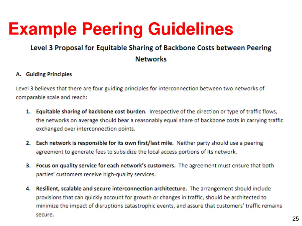 example peering guidelines