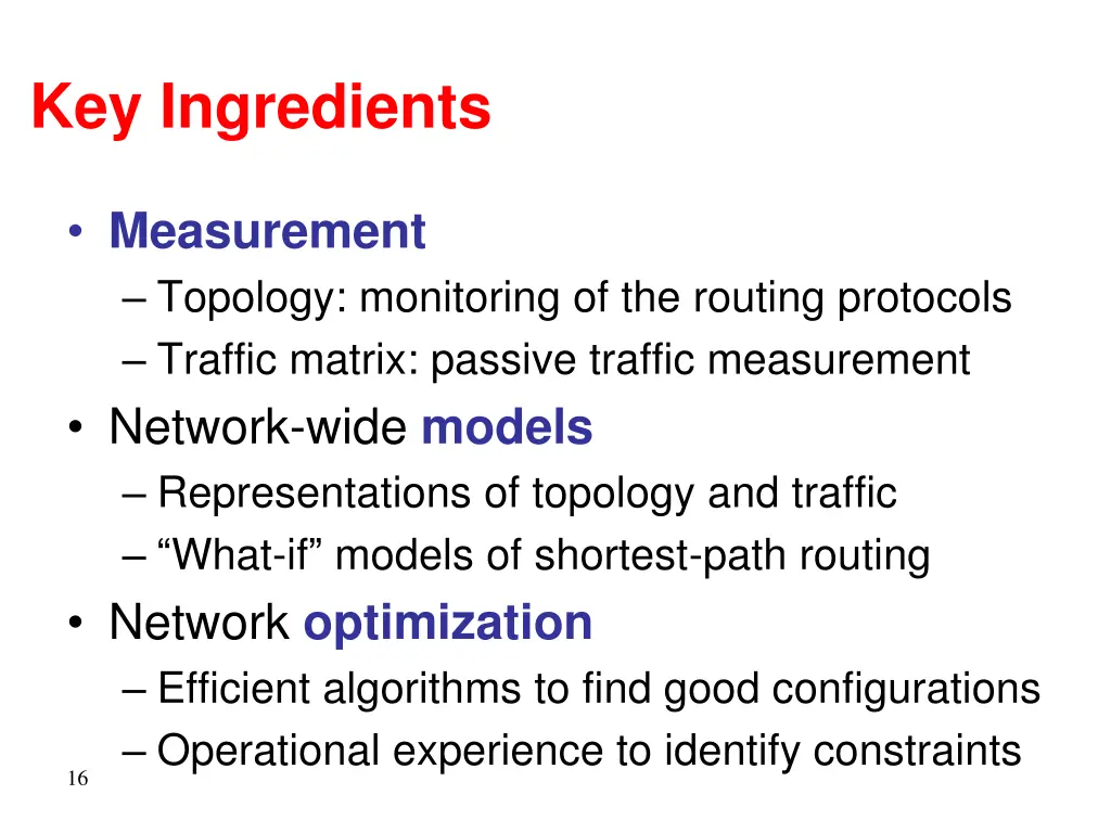 key ingredients