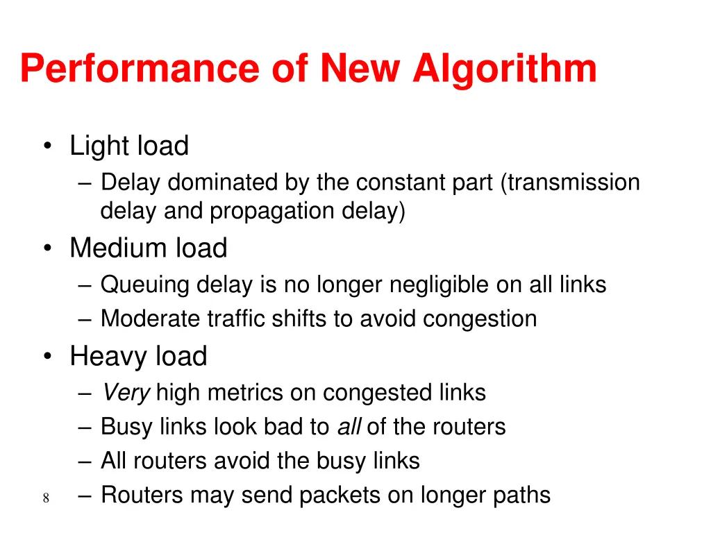 performance of new algorithm