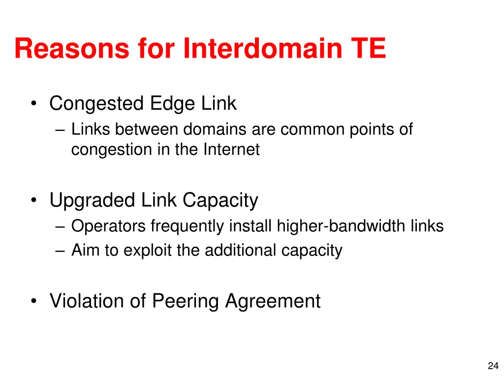 reasons for interdomain te