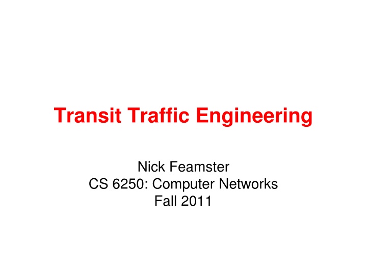transit traffic engineering